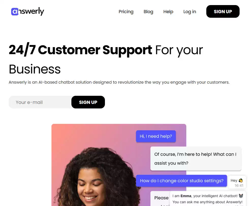 Answerly Landing Page