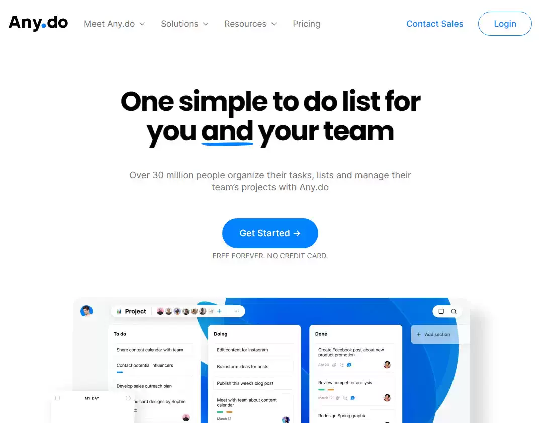 Any.do Landing Page