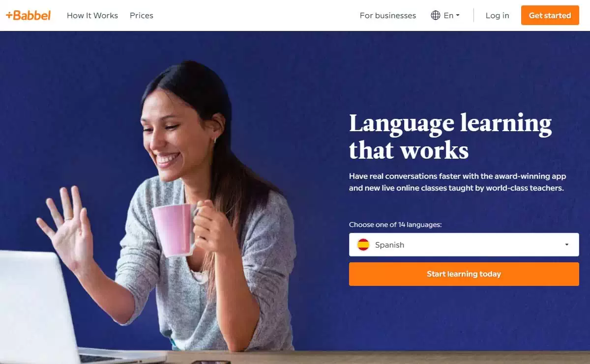 Babbel Language Learning Landing Page