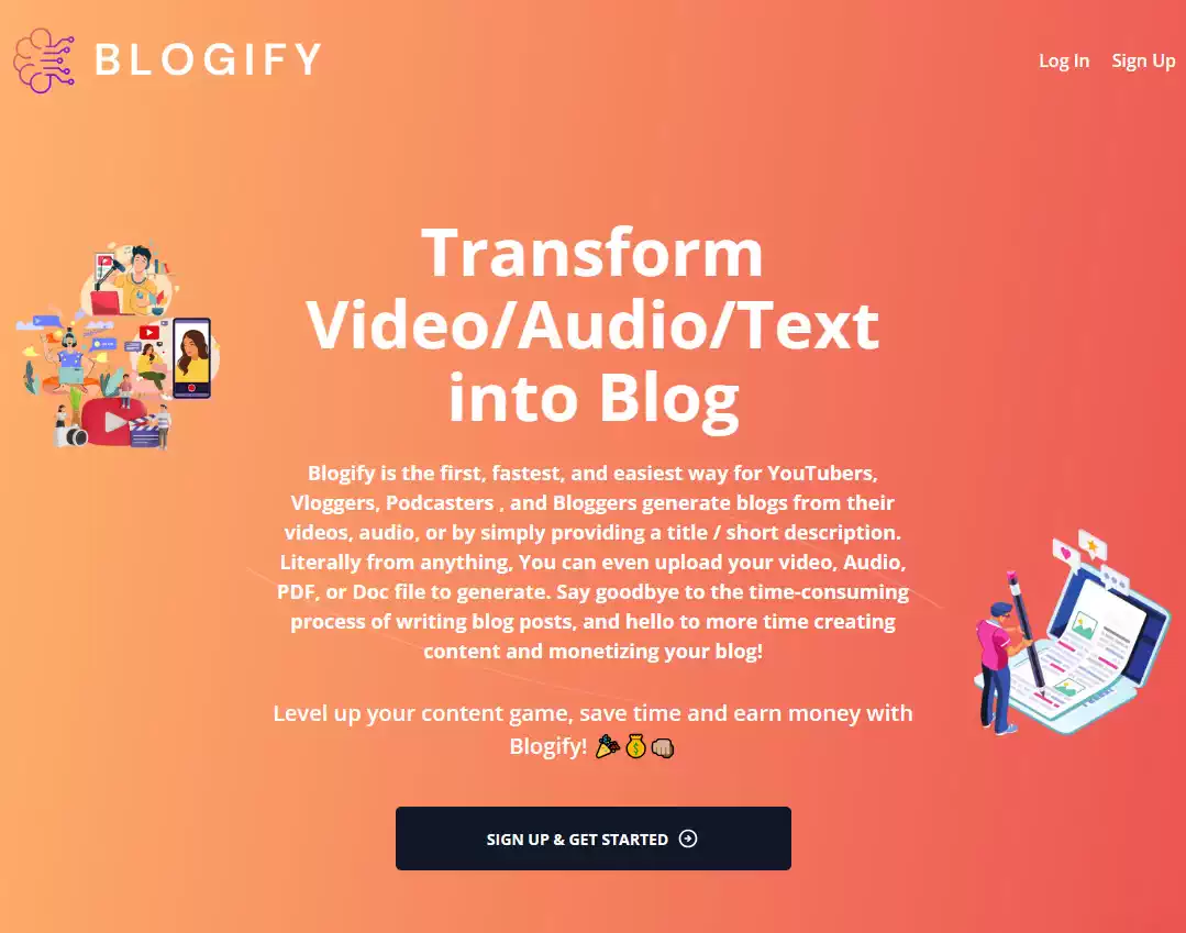 Blogify Landing Page