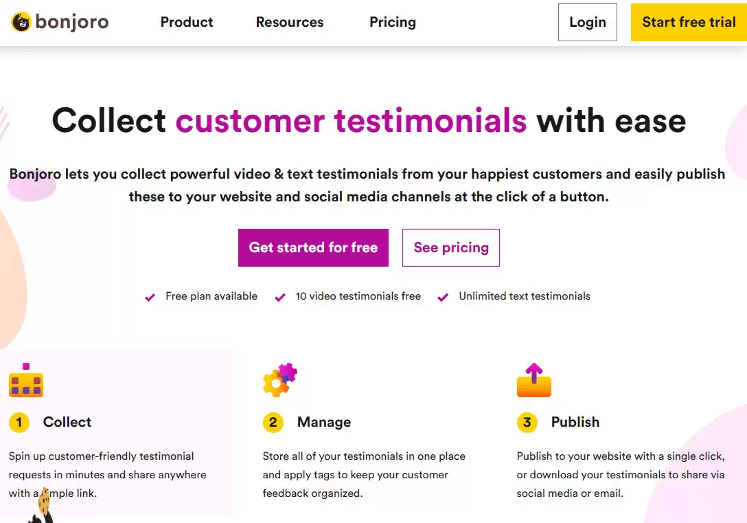 Bonjoro Testimonials Landing Page