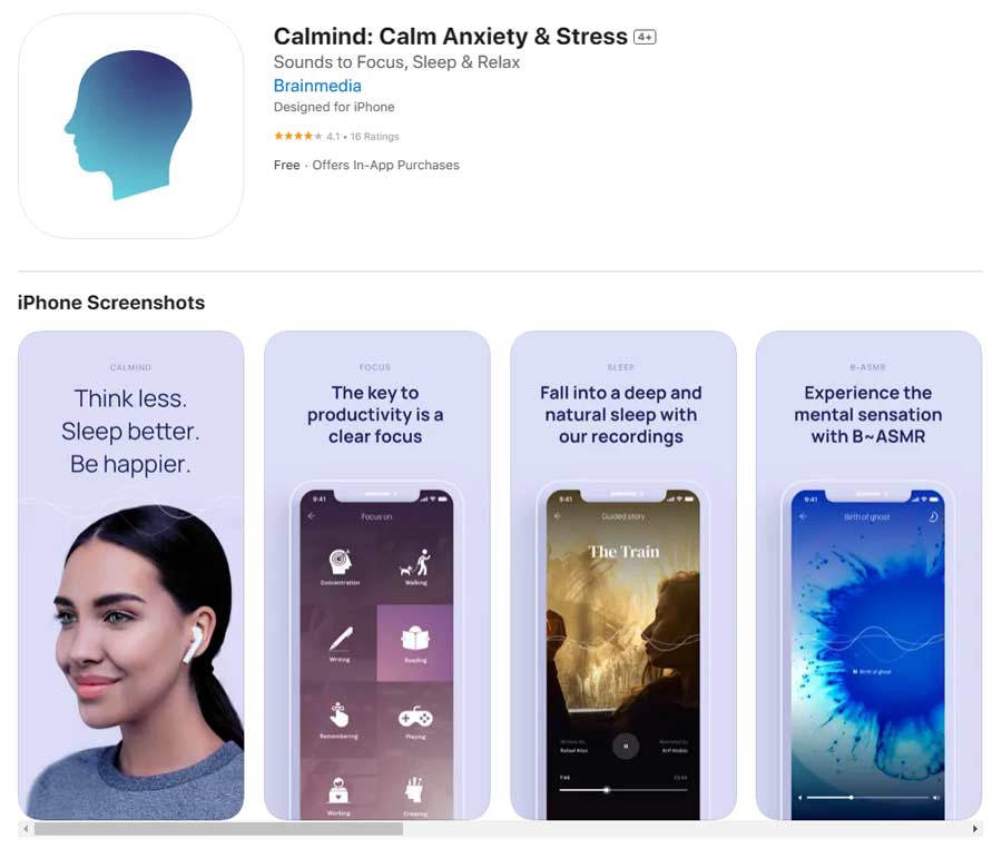 Calmind Mental Fitness App - App Store