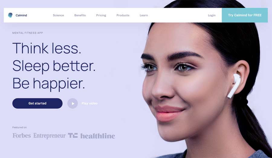 Calmind Mental Fitness App Landing Page