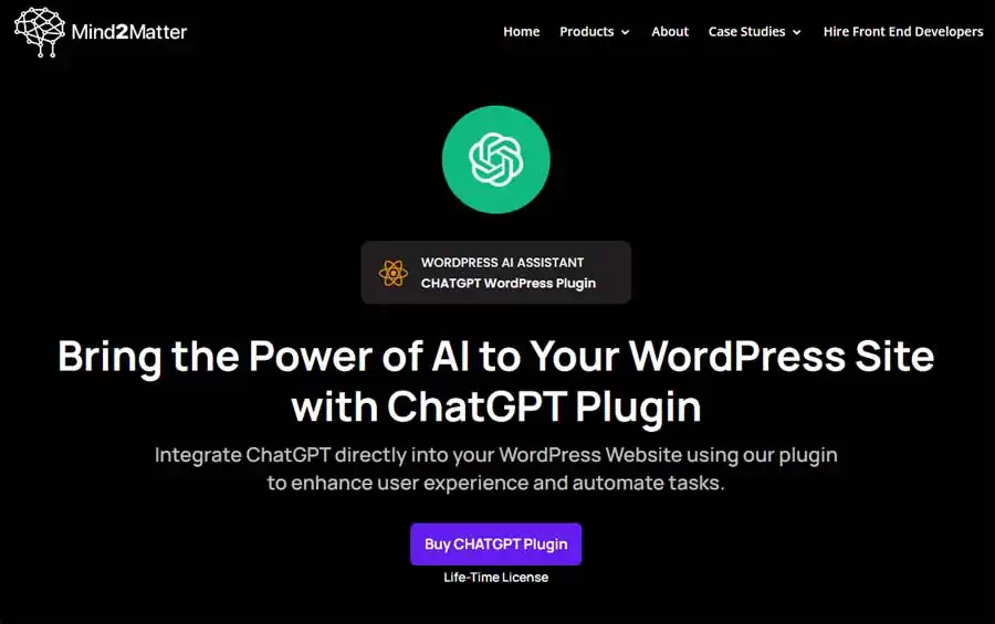 ChatGPT Wordpress Plugin Landing Page