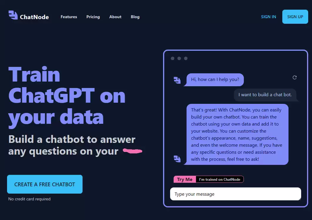 Chatnode AI Landing Page