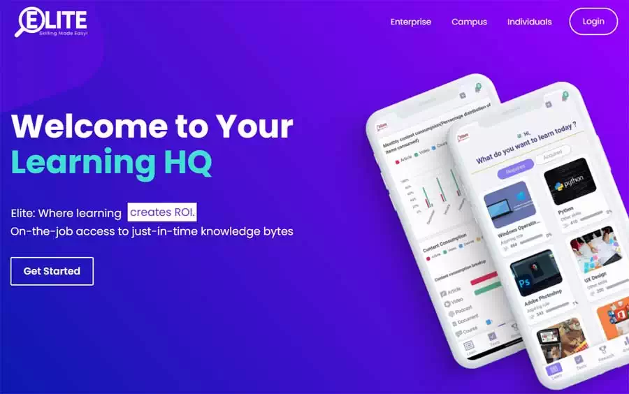 Elite Learning Landing Page