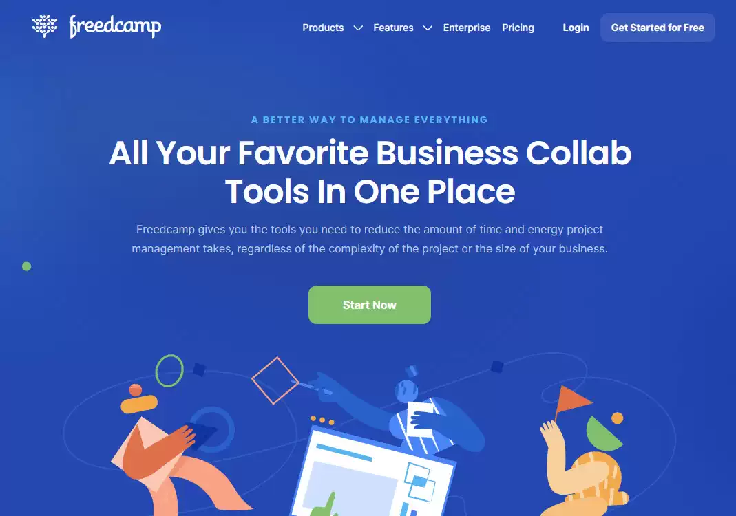 Freedcamp Landing Page