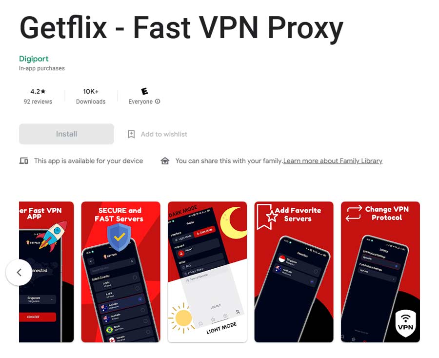 Getflix Smart DNS & VPN Google Play