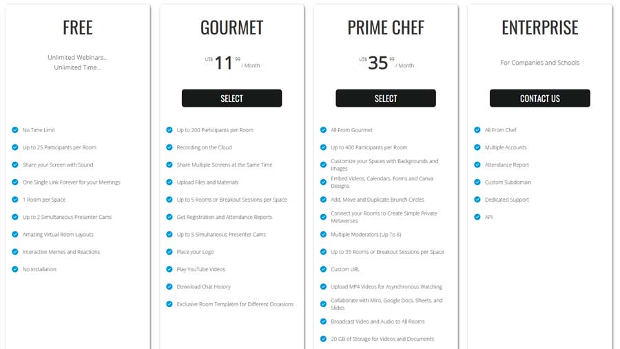 GoBrunch Video Chat Pricing