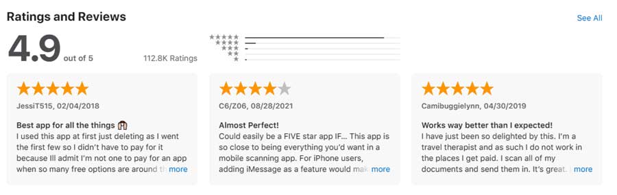 iScanner App Reviews