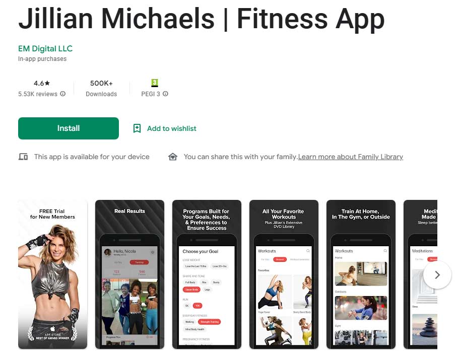 Jillian Michaels - The Fitness App - Google Play