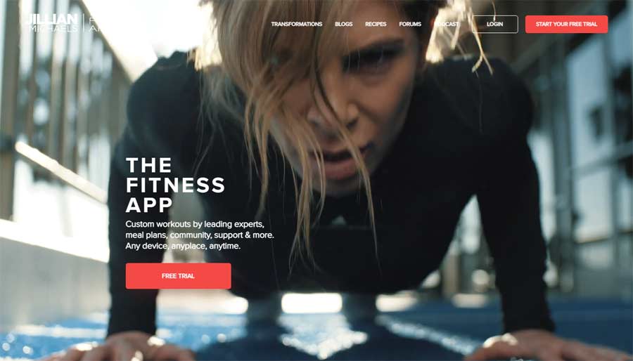 Jillian Michaels - The Fitness App - Landing Page