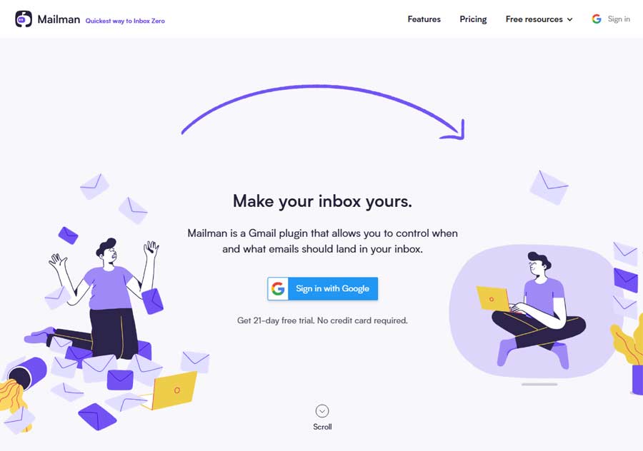 Mailman Email Manager Landing Page