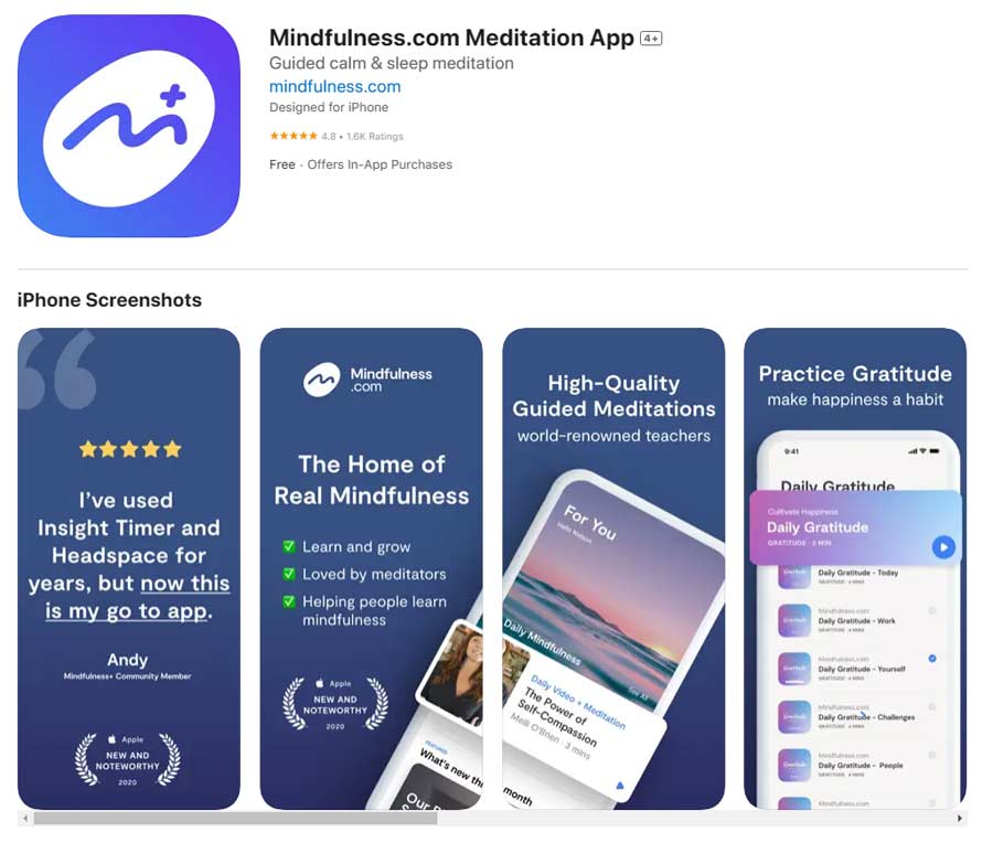 Mindfulness.com Plus Plan App Store