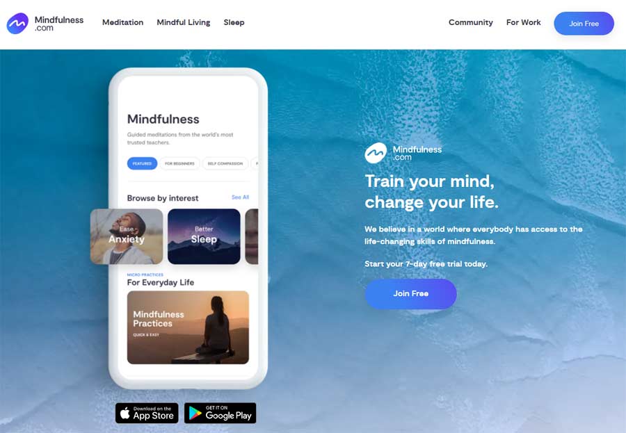 Mindfulness.com Plus Plan Landing Page