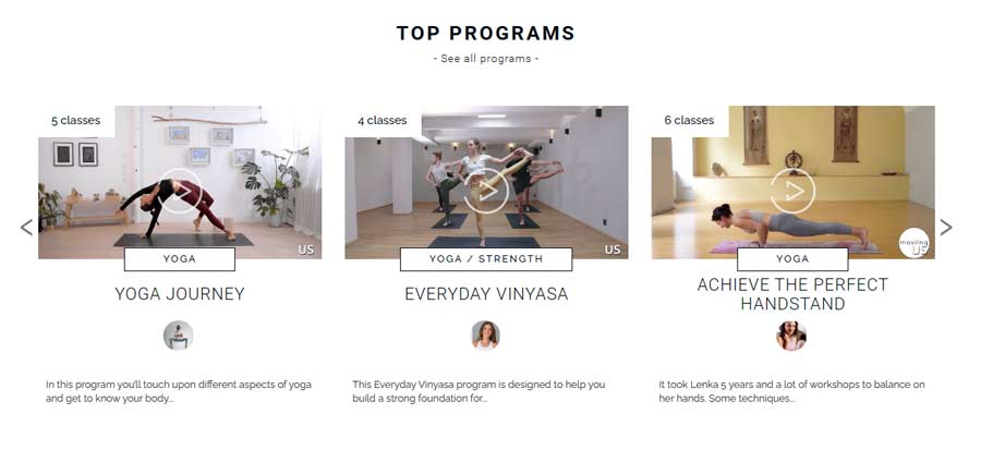 Moviing Online Yoga & Fitness Classes Top Programs