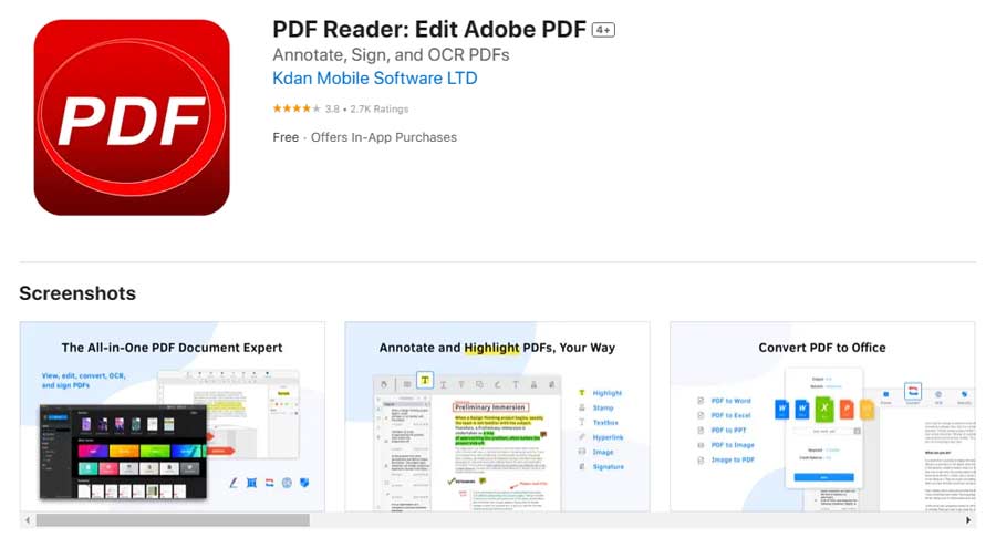 PDF Reader Pro App Store