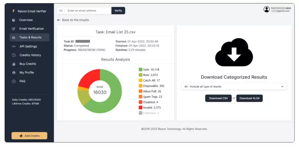 Reoon Email Verifier UI