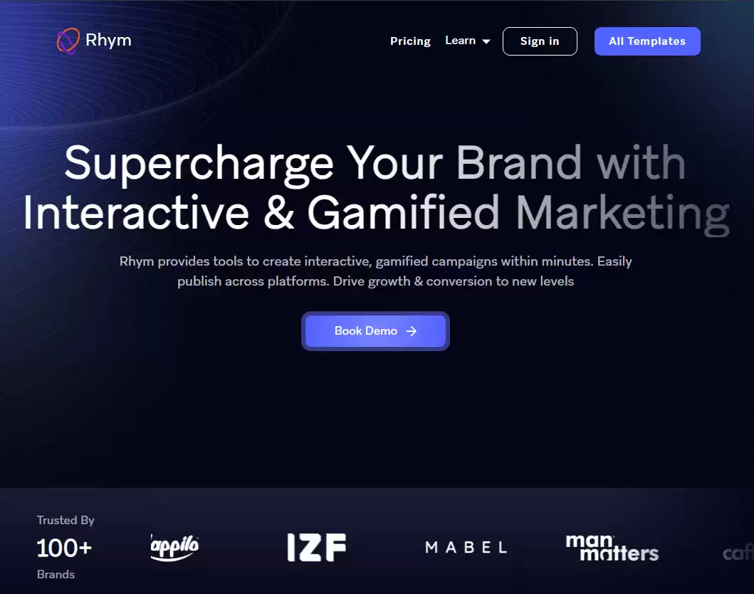 Rhym Landing Page