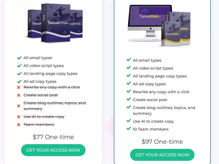 SalesKingPin Copywriting Tool Pricing