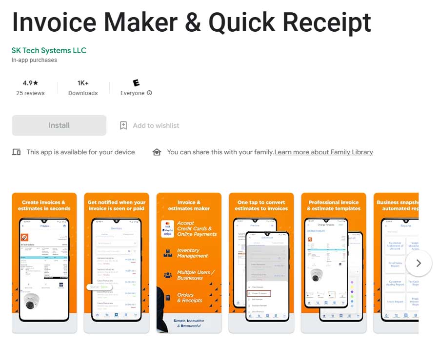 SIR Simple Invoice & Receipt Maker Google Play