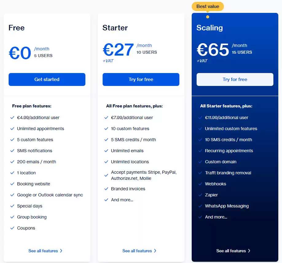 Trafft Pricing