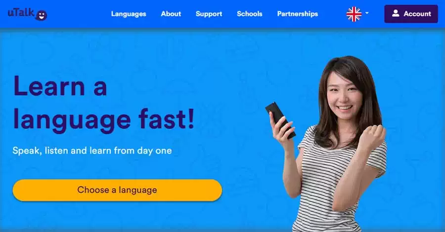 uTalk Language Learning Landing Page